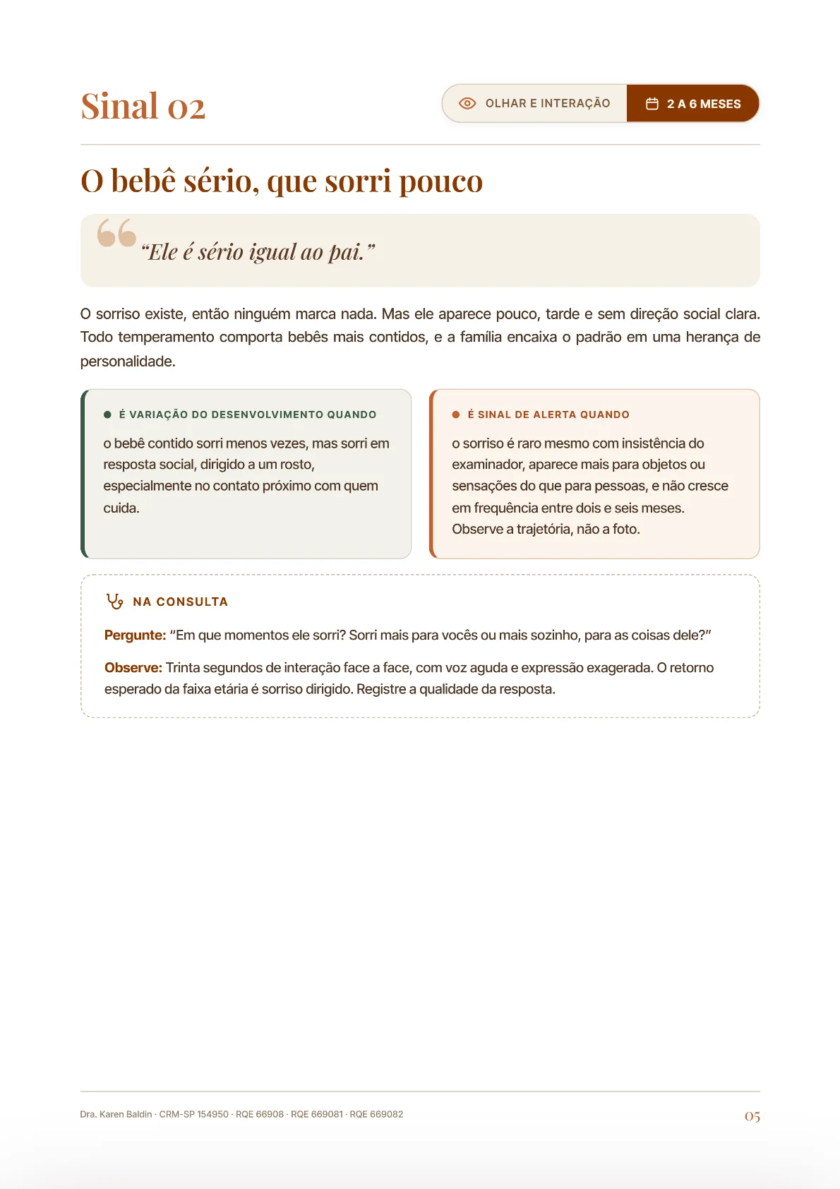 Página de sinal do guia