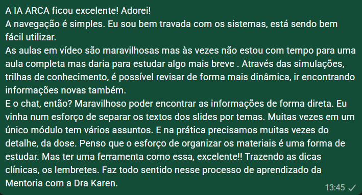 Depoimento de médico sobre a A.R.C.A
